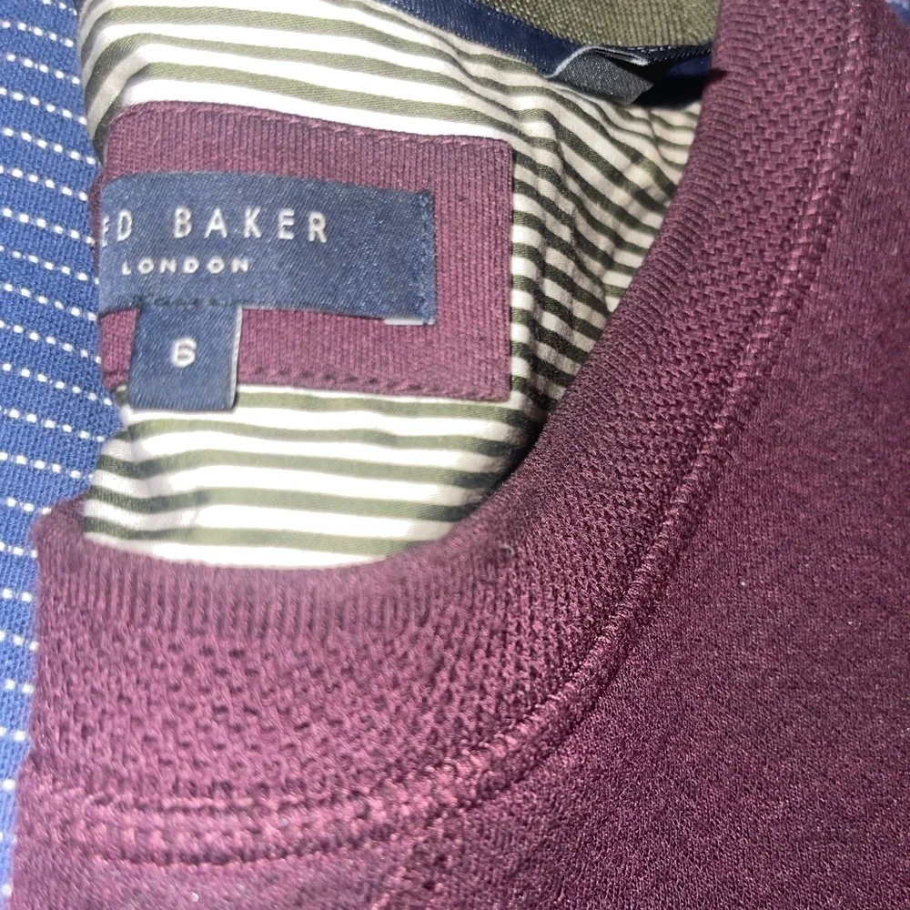 Ted Baker Men's Dark Red Crewneck Sweater